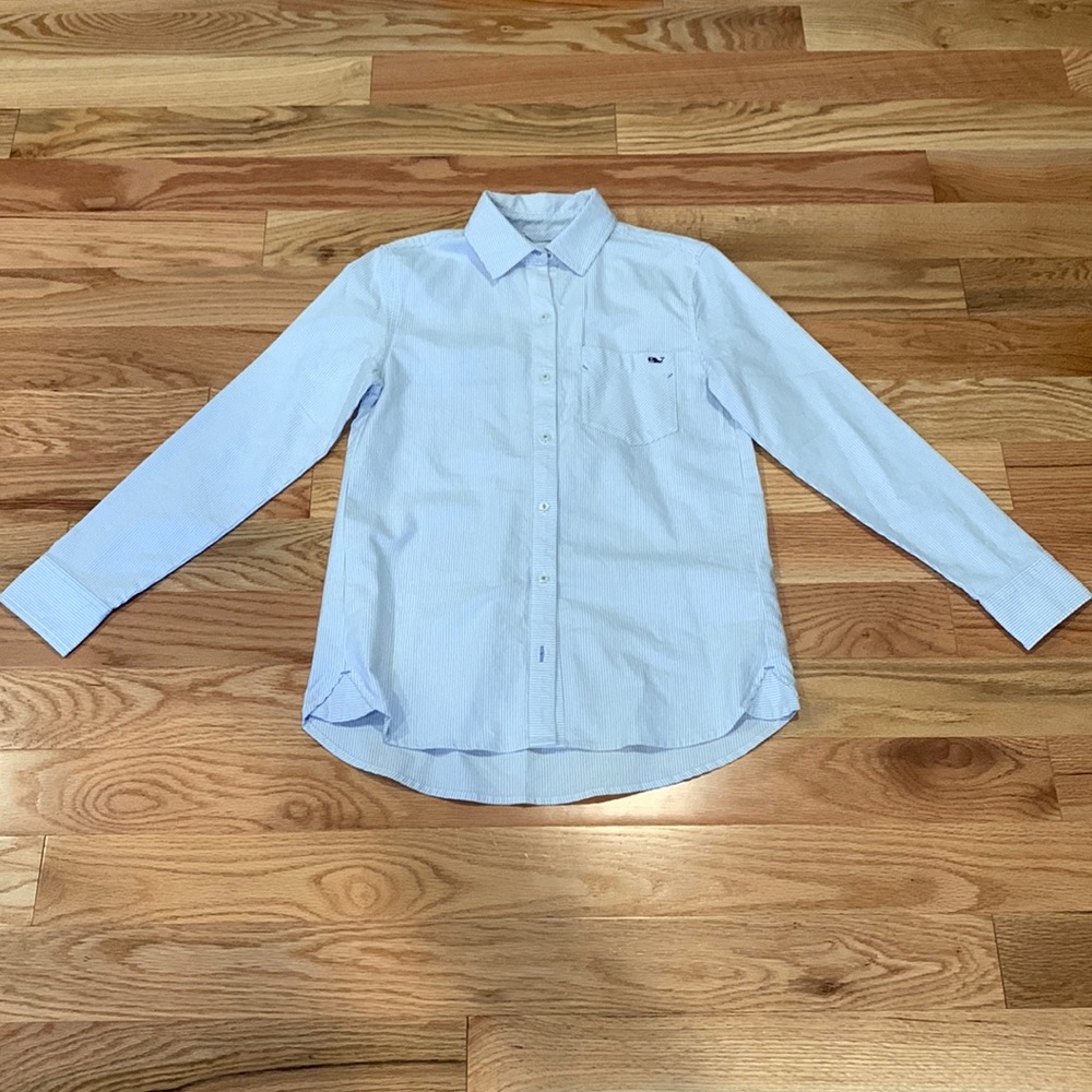 Vineyard Vines Oxford Striped Chilmark Relaxed Button-Down Shirt in size 00 - Picture 4 of 6